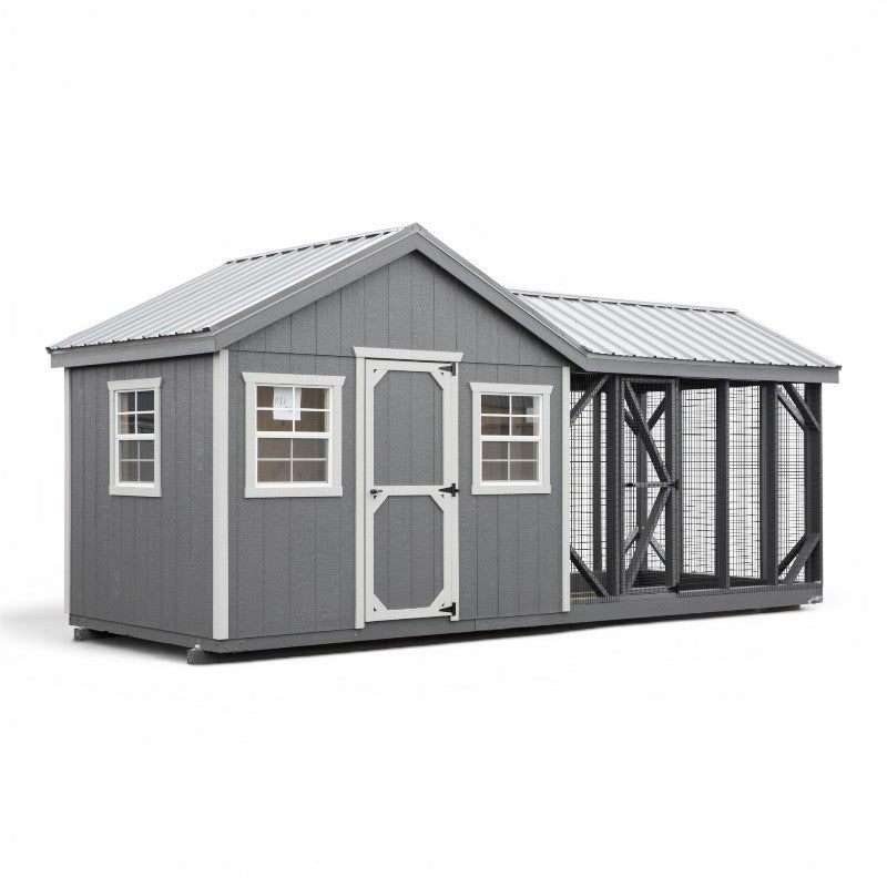 Gable Roof Coop with Feed Room A820RGC | Hen House Collection