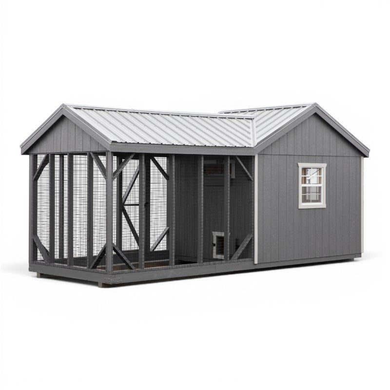 Gable Roof Coop with Feed Room A820RGC | Hen House Collection