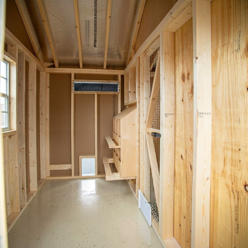 Gable Roof Coop with Feed Room A820RGC | Hen House Collection