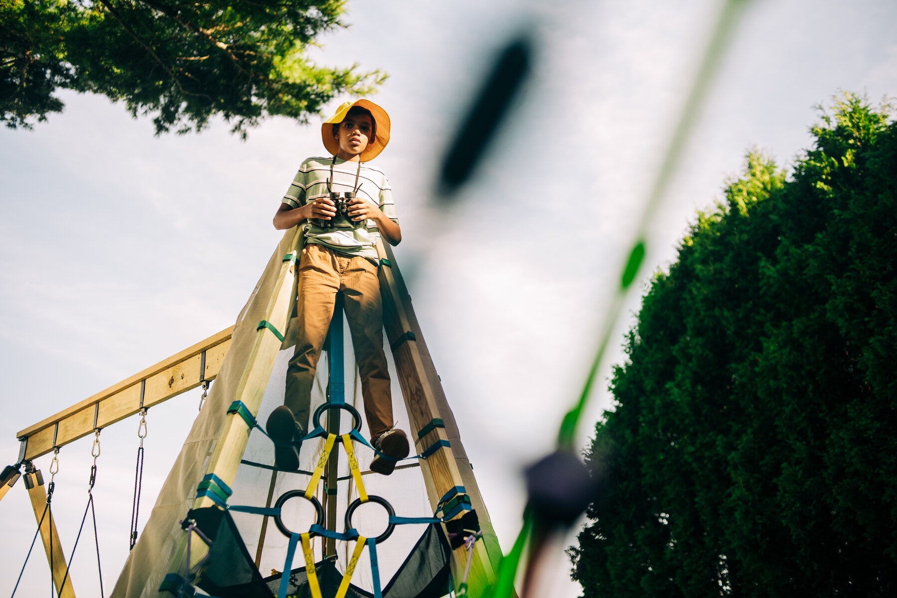 Bijou Build Clamber Panel - Climbing Panel kid on top of clamber panel