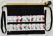 Black denim chicken egg apron width measurement