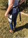 Black denim chicken egg apron with long straps