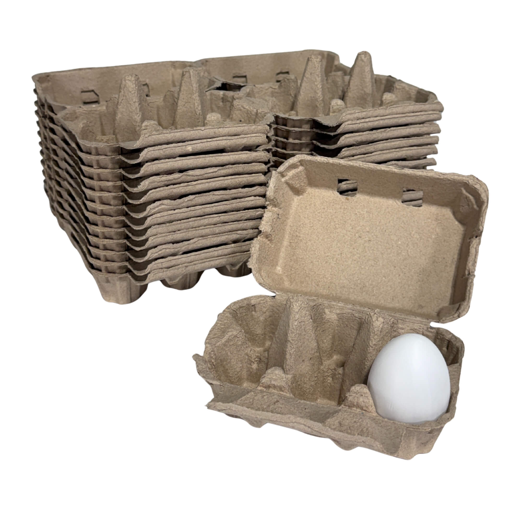 Blank flat-top egg cartons for custom farm logos and product labels