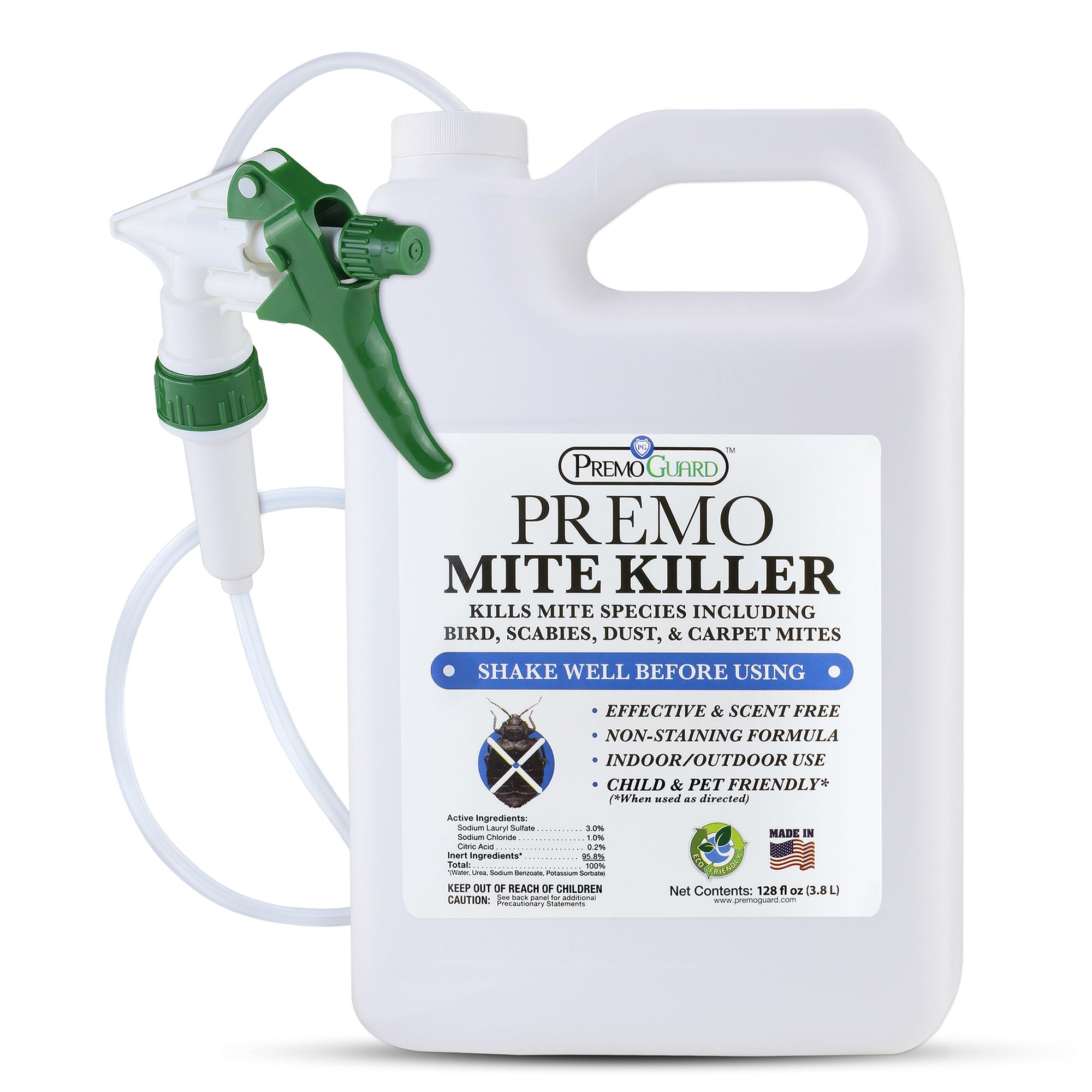 Premo Guard Mite Killer Spray 128 oz - All Natural Non-Toxic