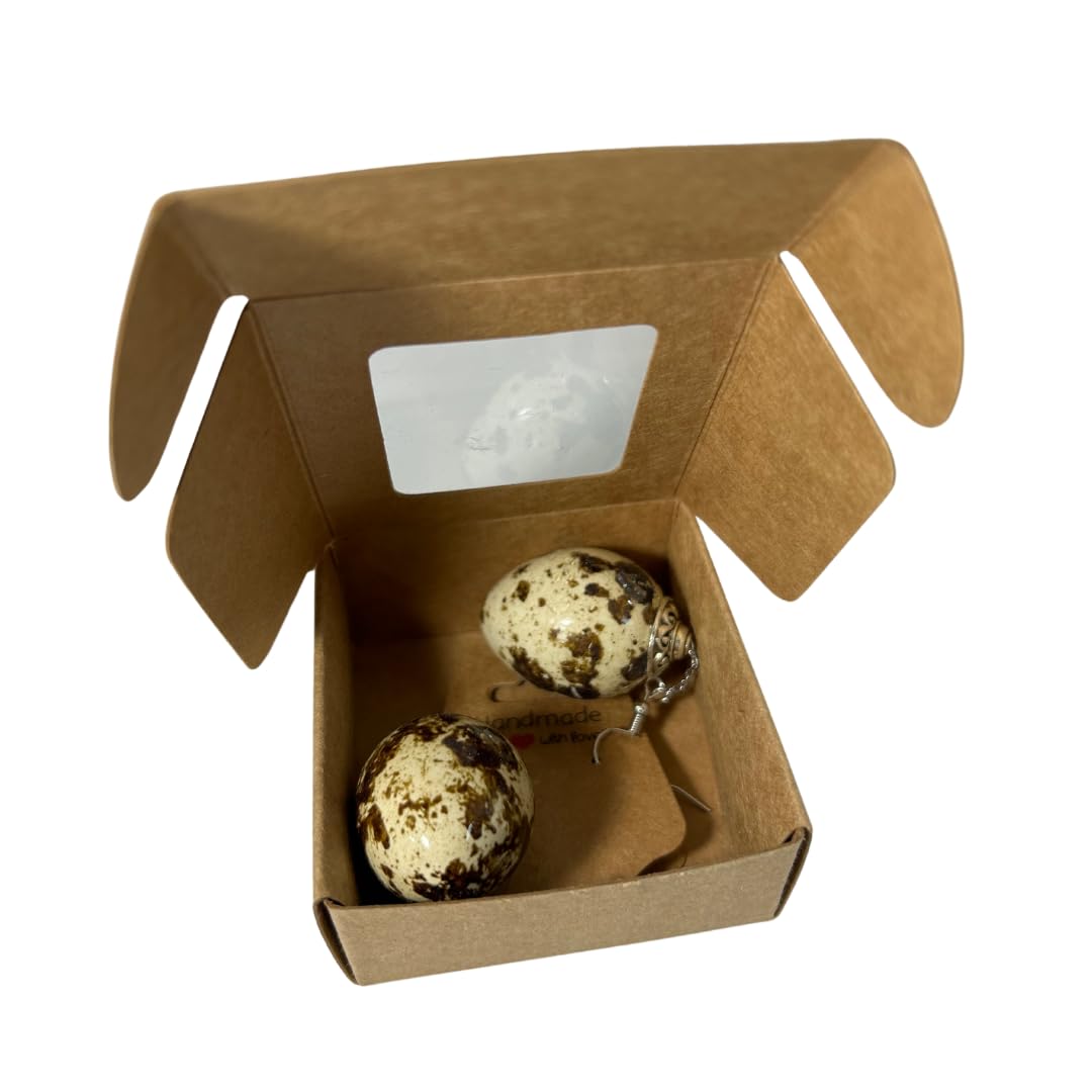 Brown Quail Egg Earrings Packaging