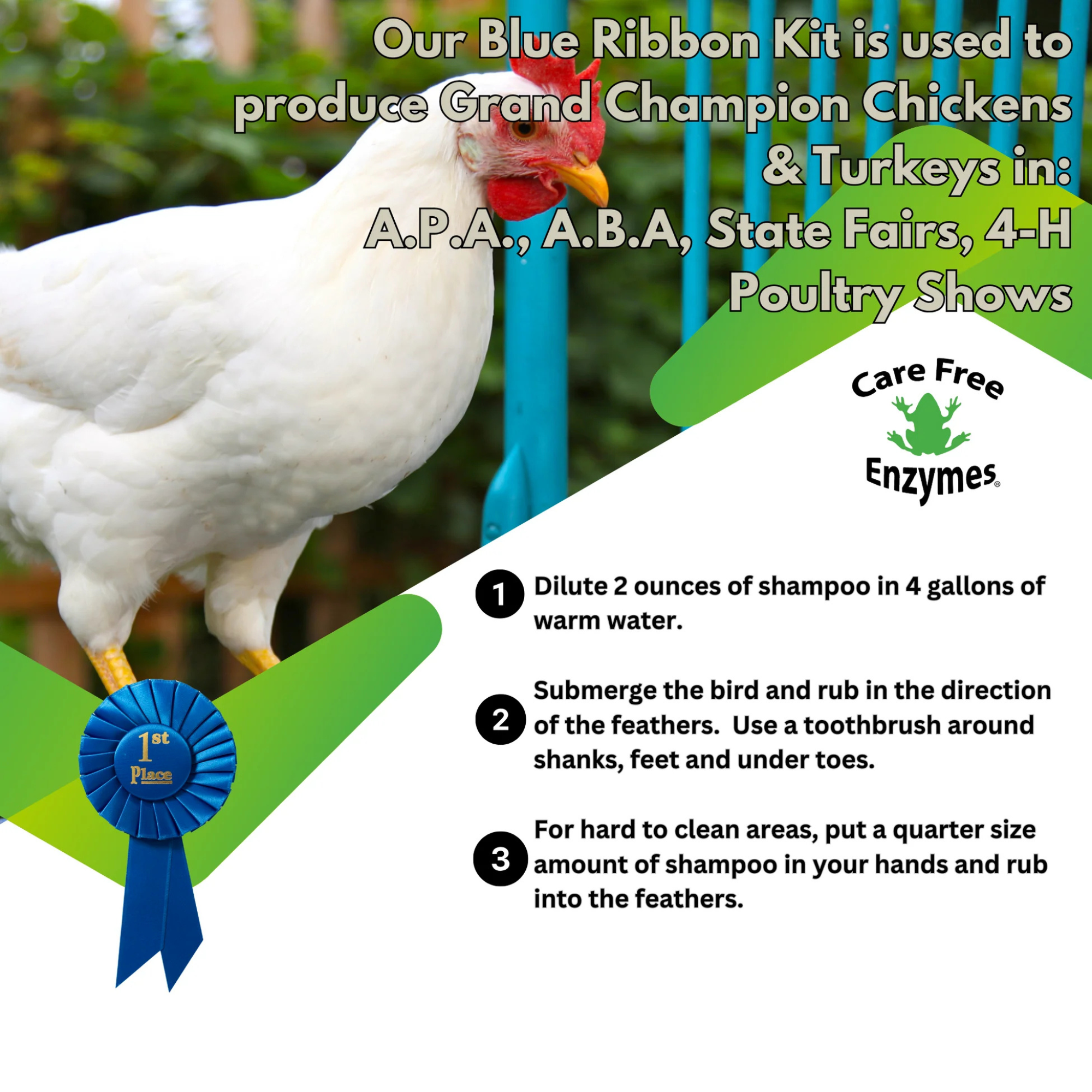 CareFree Enzymes Poultry Shampoo Instructions