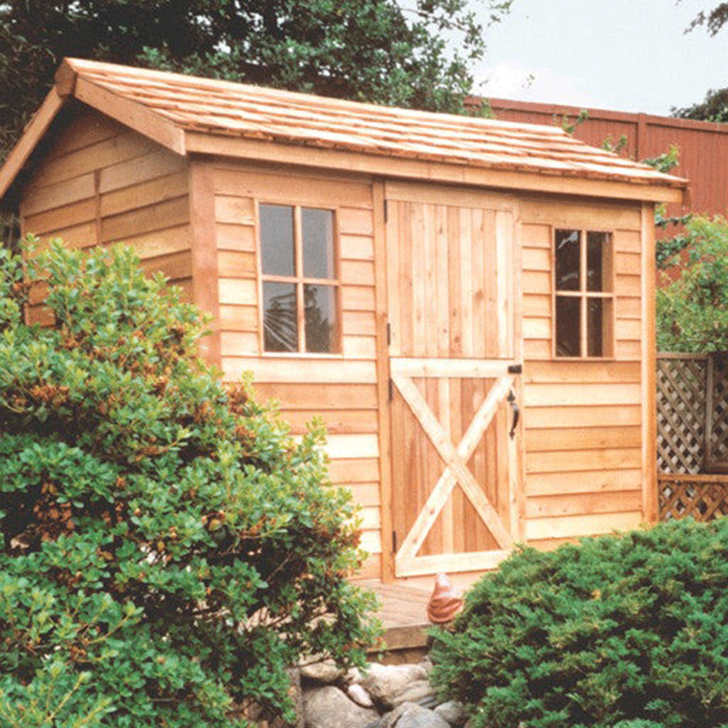 CedarShed Cabana closed door cedar roof