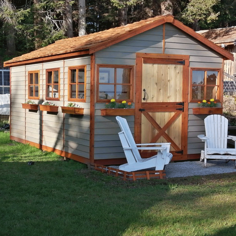 CedarShed CedarHouse side painted stained