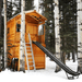CedarShed Clubhouse Playhouse elevated with slide and ladder