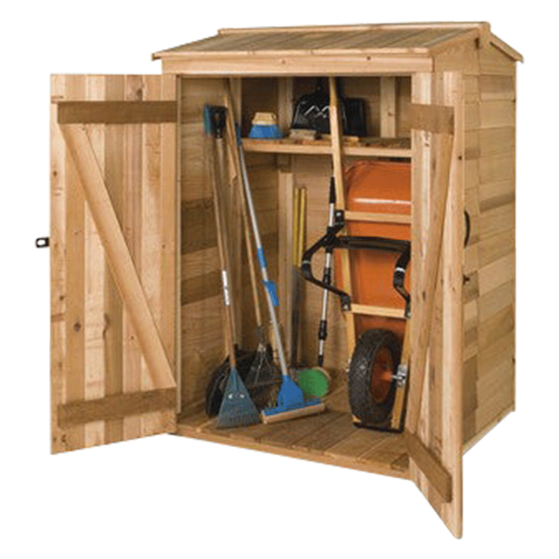CedarShed Green Pod Garbage Enclosure Open Doors 2