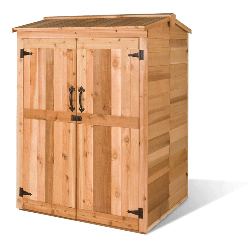 CedarShed Green Pod Garbage Enclosure closed doors