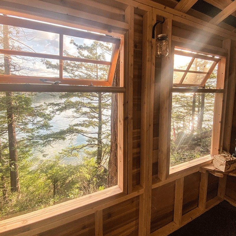CedarShed Haida inside windows open