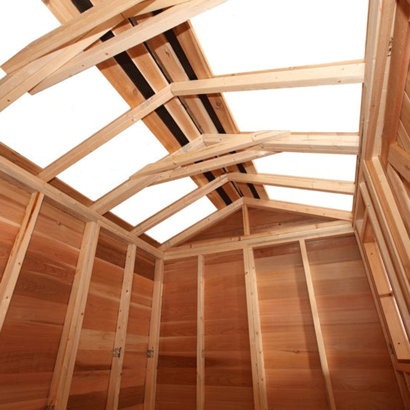 CedarShed Hobbyhouse inside ceiling