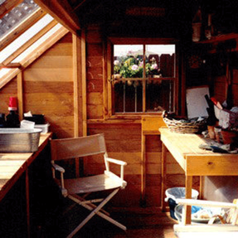 CedarShed Sunhouse inside craft studio