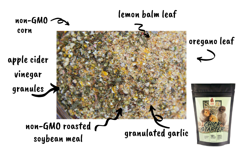 Pampered Chicken Mama Herbal Non-GMO Chick Starter & Grower Feed With Oregano & Garlic For Baby Chicks