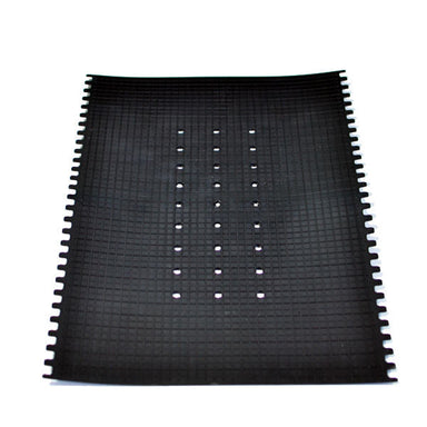 Chick brooder floor mat with perforated design for airflow and a slip-resistant surface.