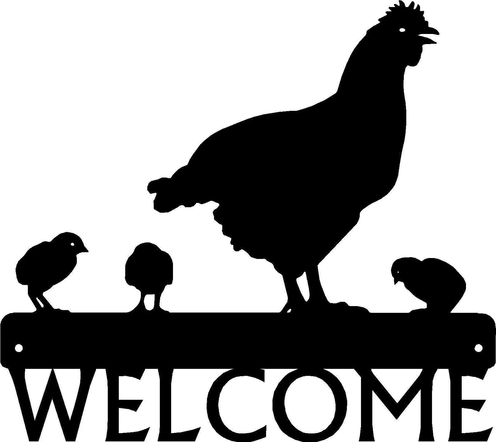The Metal Peddler Hen & Chicks - Chicken Welcome Sign