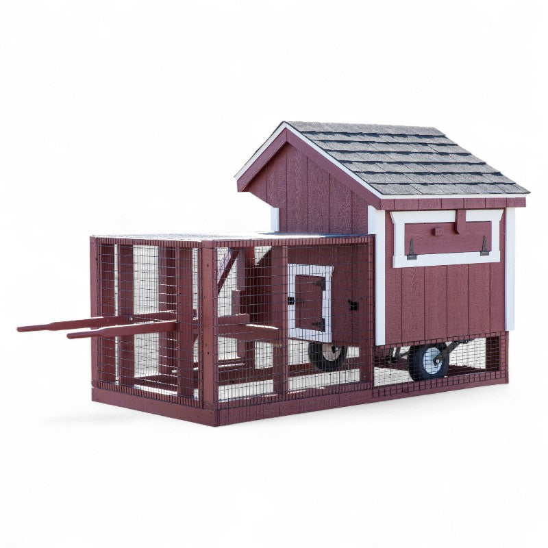 Chicken Coop Tractor with Run Q34T | Hen House Collection LP siding back