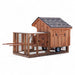 Chicken Coop Tractor with Run Q34T | Hen House Collection back cedar stain on board and batten