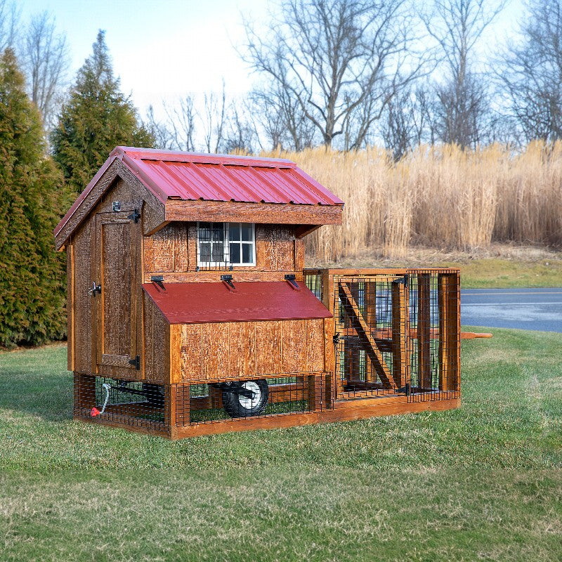 Chicken Coop Tractor with Run Q34T | Hen House Collection front
