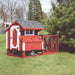 Chicken Coop Tractor with Run Q34T | Hen House Collection red LP siding front