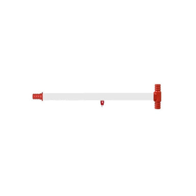 Cimuka 14-inch poultry nipple drinker water pipe with a single drinking nipple.