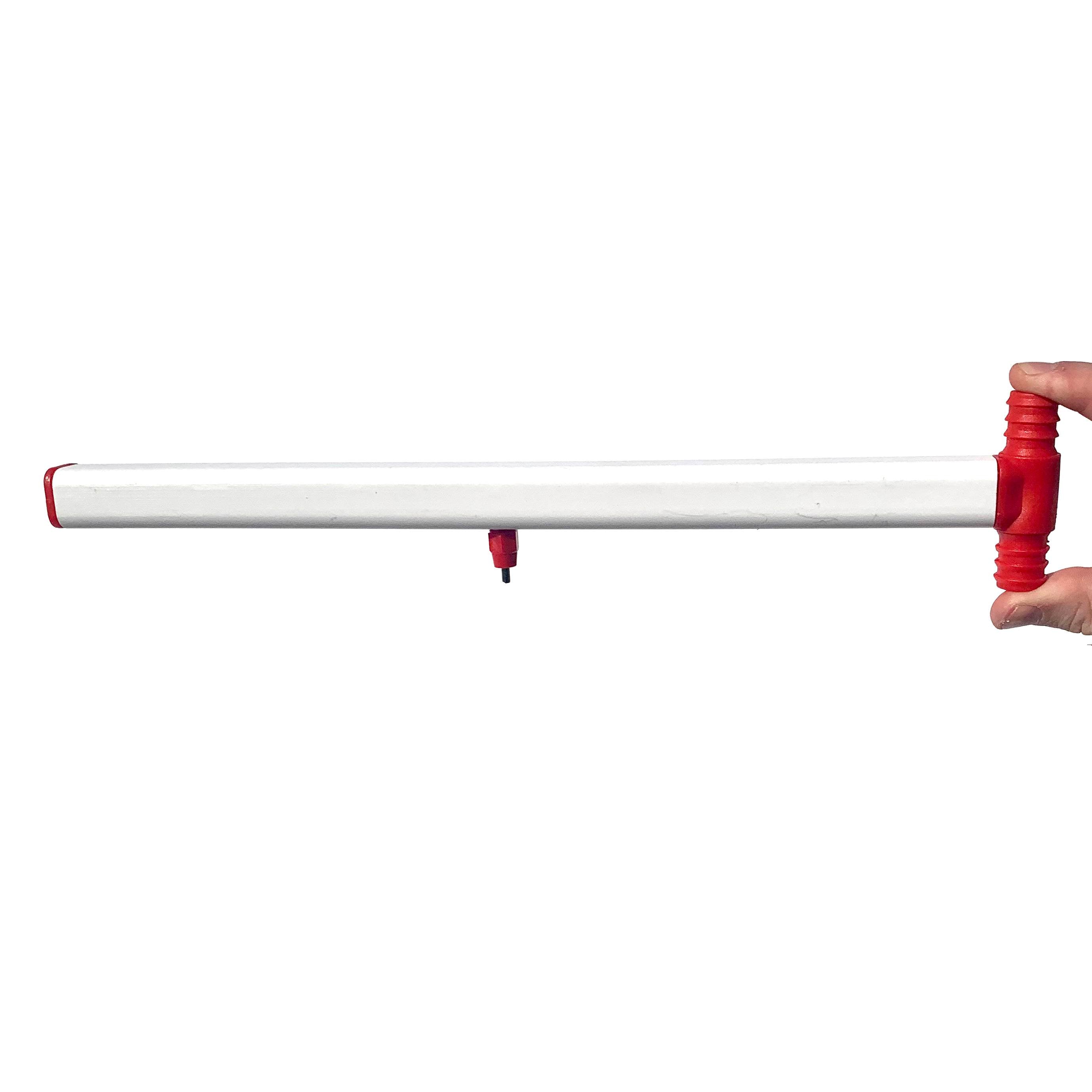 Cimuka 14-inch poultry water pipe with a single nipple drinker.