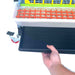 Cimuka 15-inch poultry grow-out cage with Comfortplast elliptical flooring and removable manure collection trays.