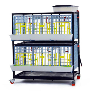 Cimuka GL40-03-2K stackable grow-out cage for raising young chickens and poultry