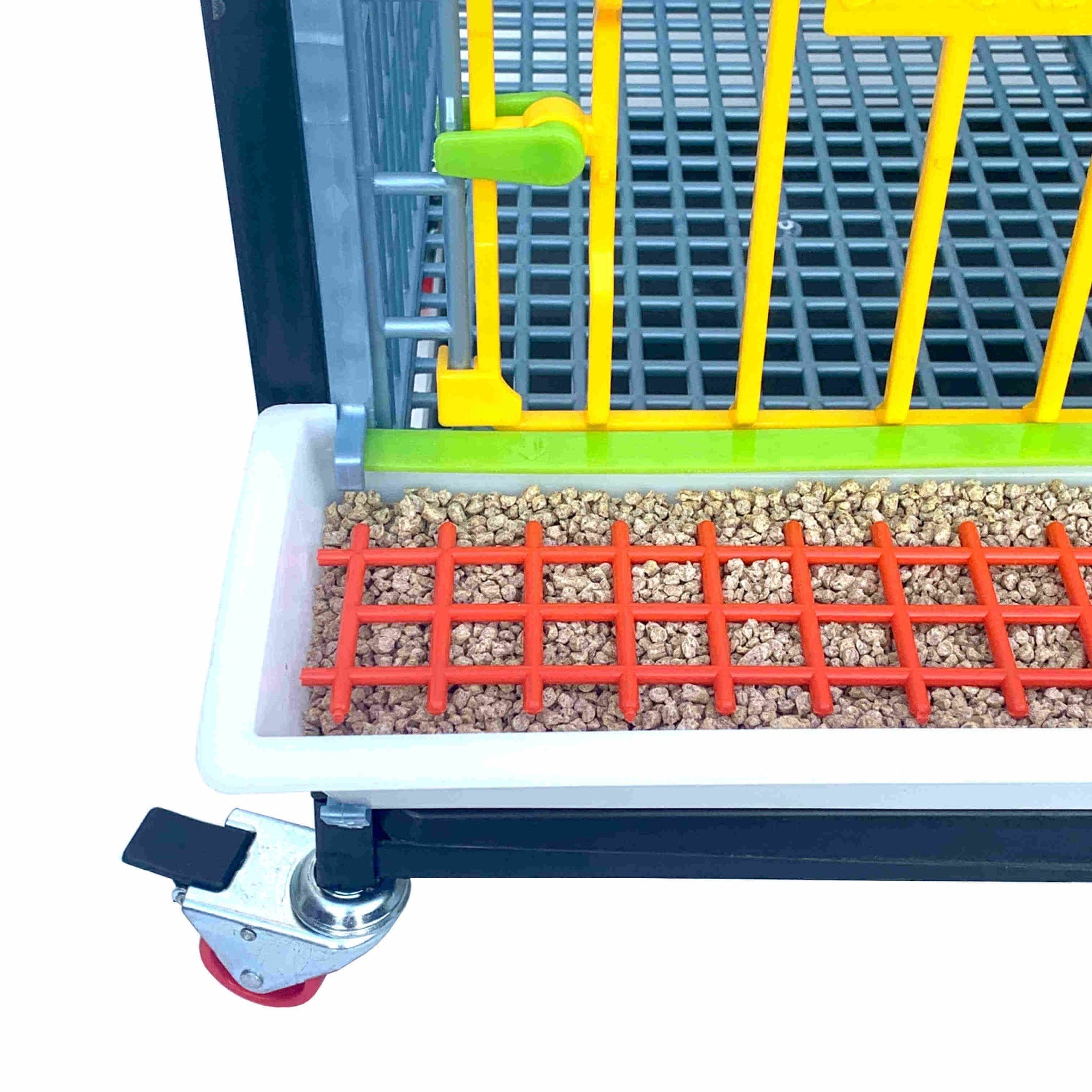 Cimuka GL40-03-3K stackable grow-out pen for raising young chickens, pullets, quail, and game birds.