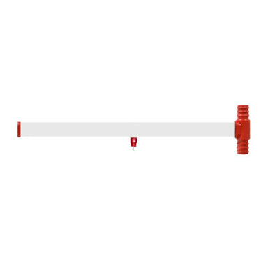 Cimuka NPD-P-35-1N-T-K single-nipple poultry watering pipe with connectors and end cap.
