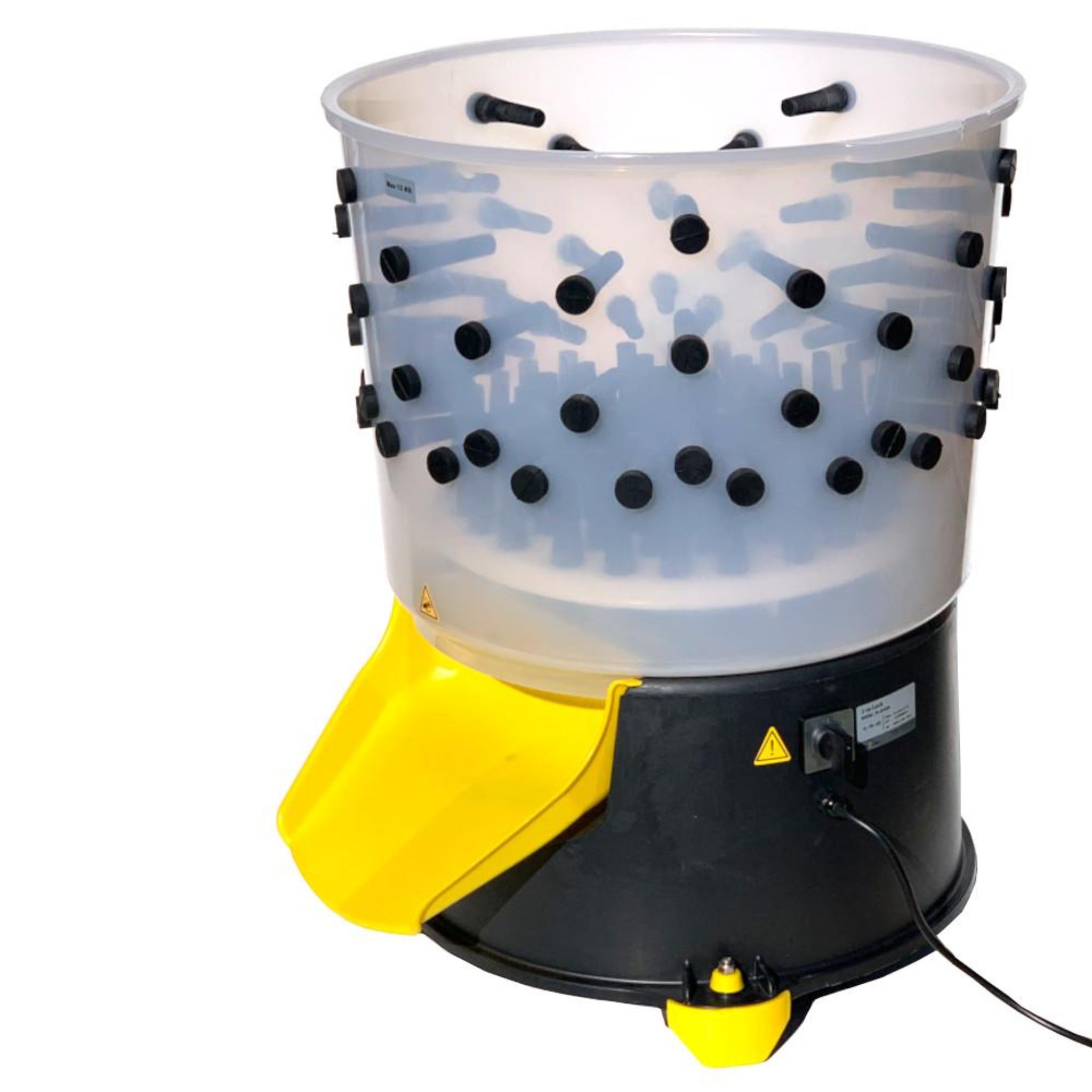Cimuka large goose and duck wet feather plucking machine with 21.2-inch plastic drum.