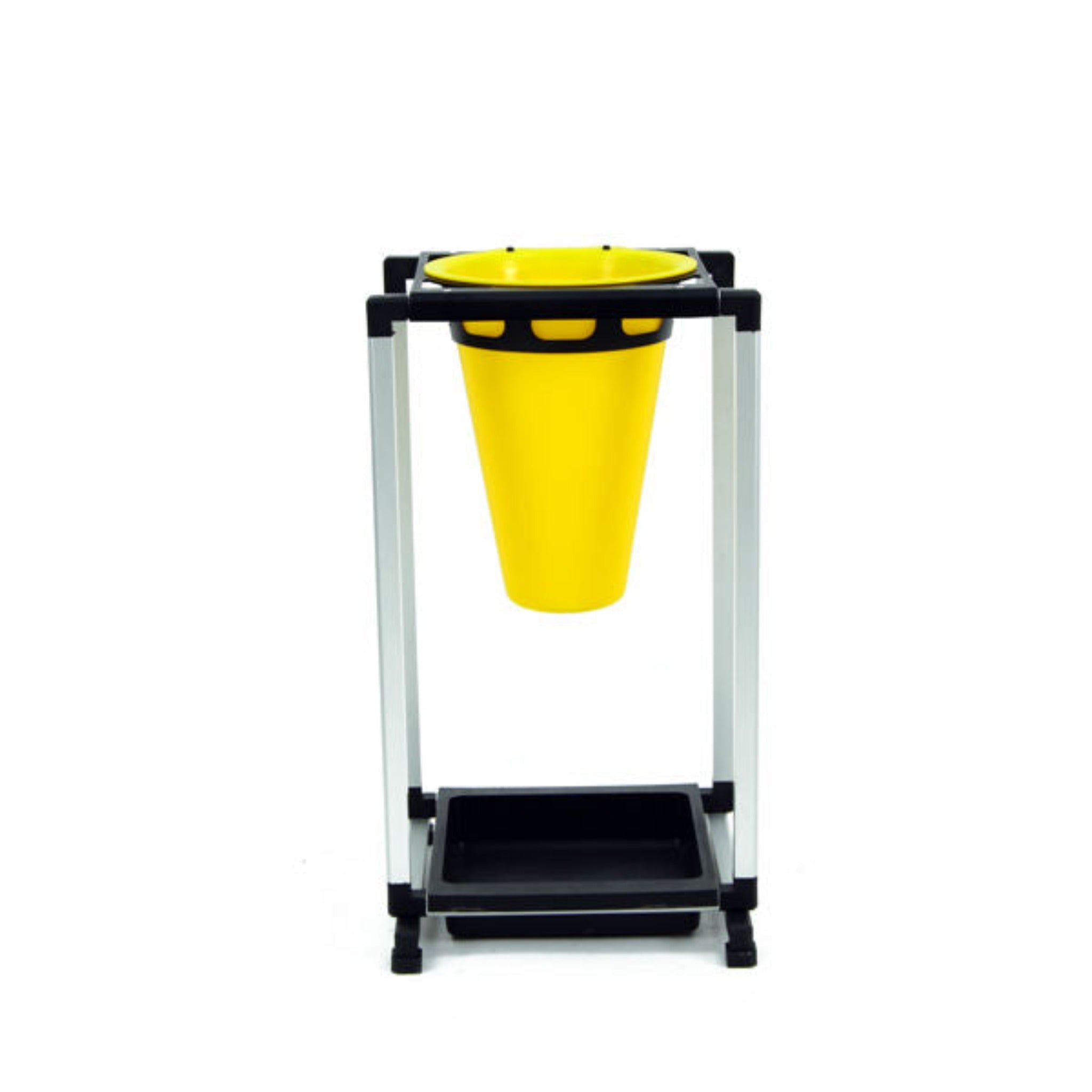 Cimuka poultry processing station with chicken restraint cone and washable ABS plastic unit.