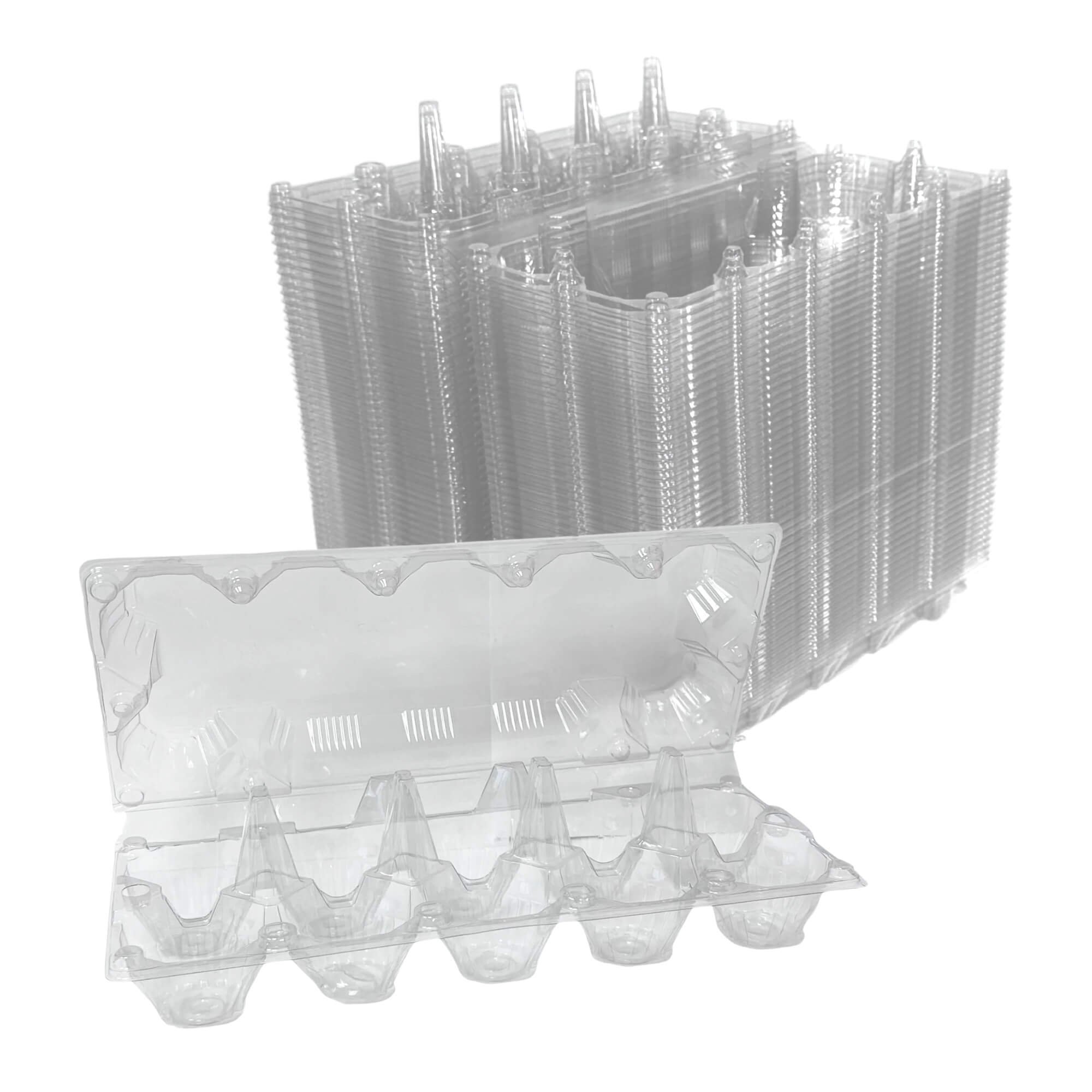Clear plastic egg containers for farmers’ market sales