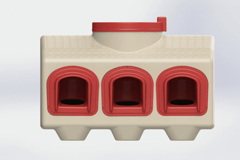 OverEZ Chicken Feeder Holds 50 lbs of Feed No-Waste