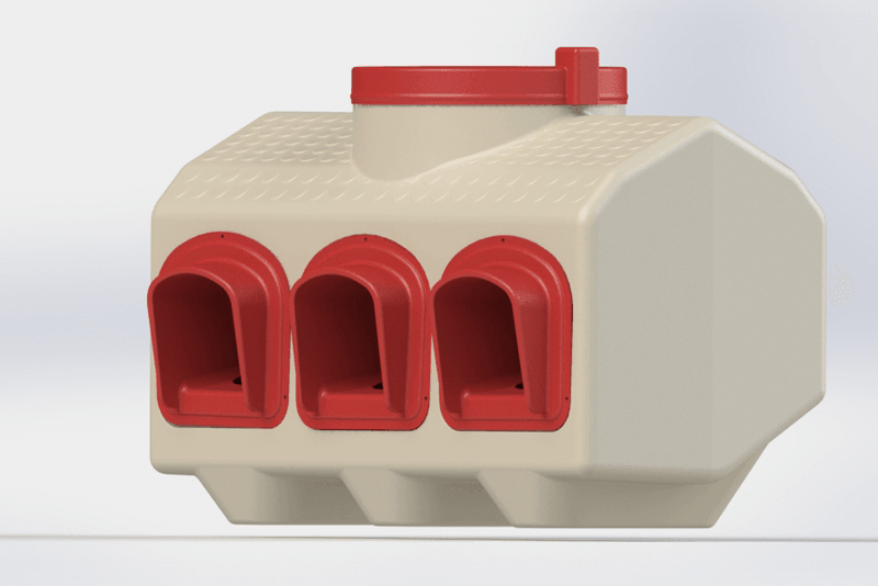 OverEZ Chicken Feeder Holds 50 lbs of Feed No-Waste