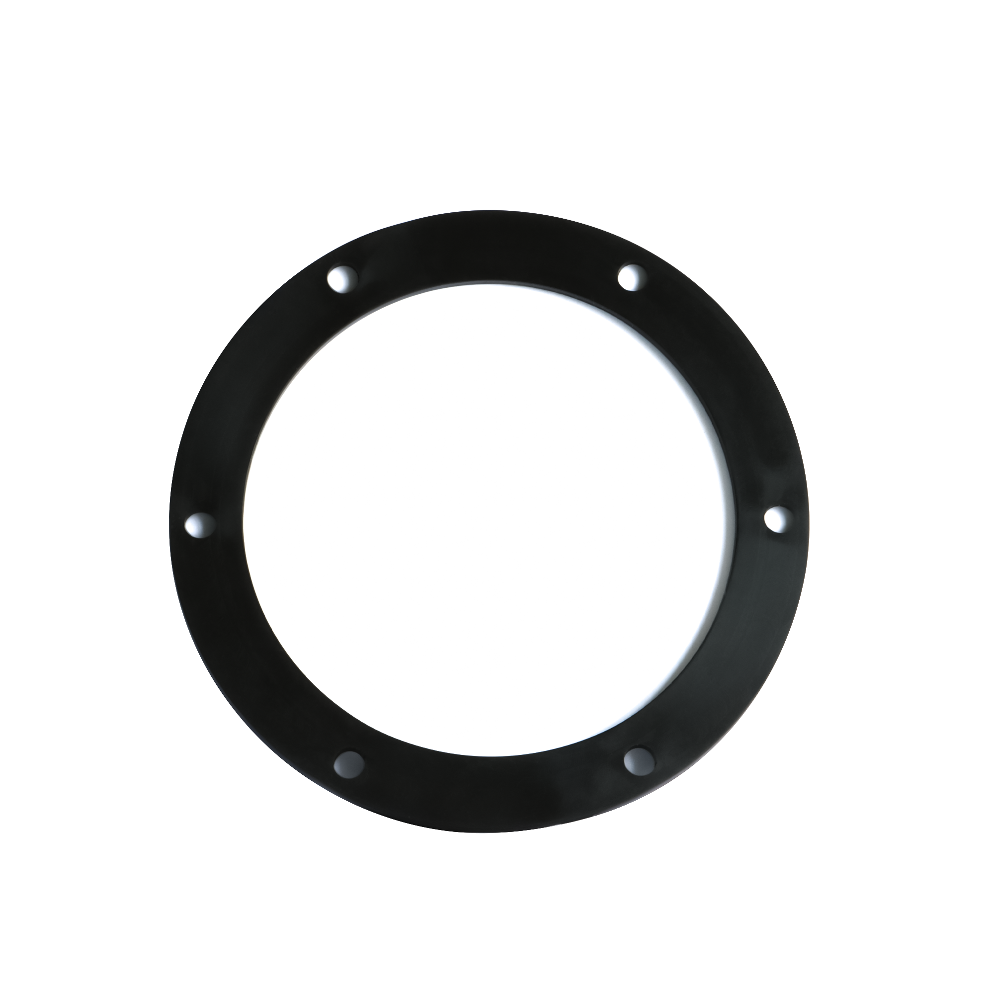 Close-up of the circular opening on an 85 mm DIY feeder port