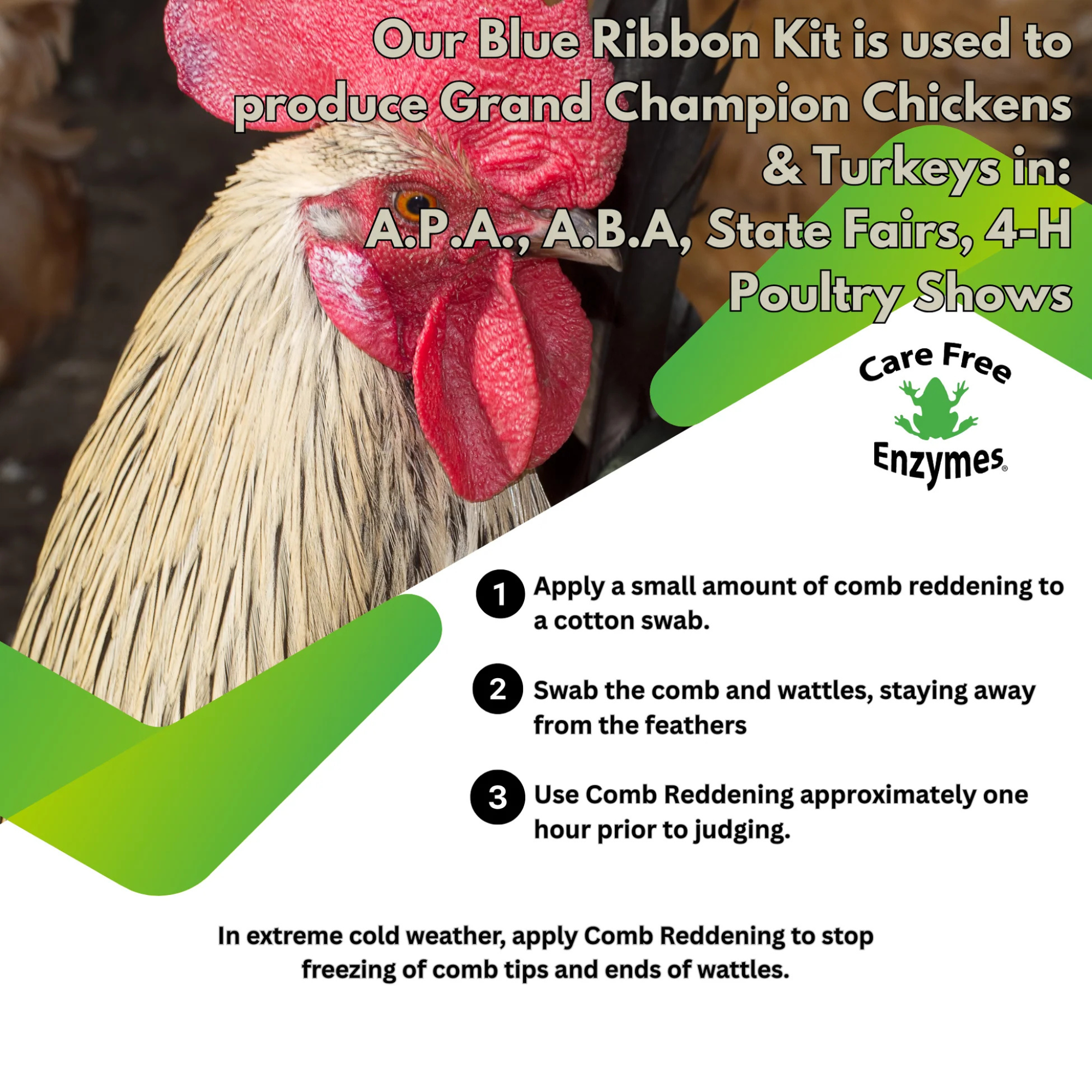 Comb & Wattle Reddening Ointment Application Instructions