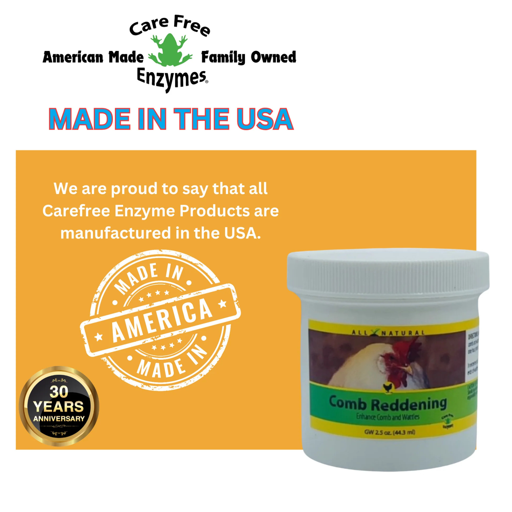 Comb & Wattle Reddening Ointment Made in USA