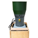Compact feed grinder for preparing grain mixtures for turkeys and other poultry.