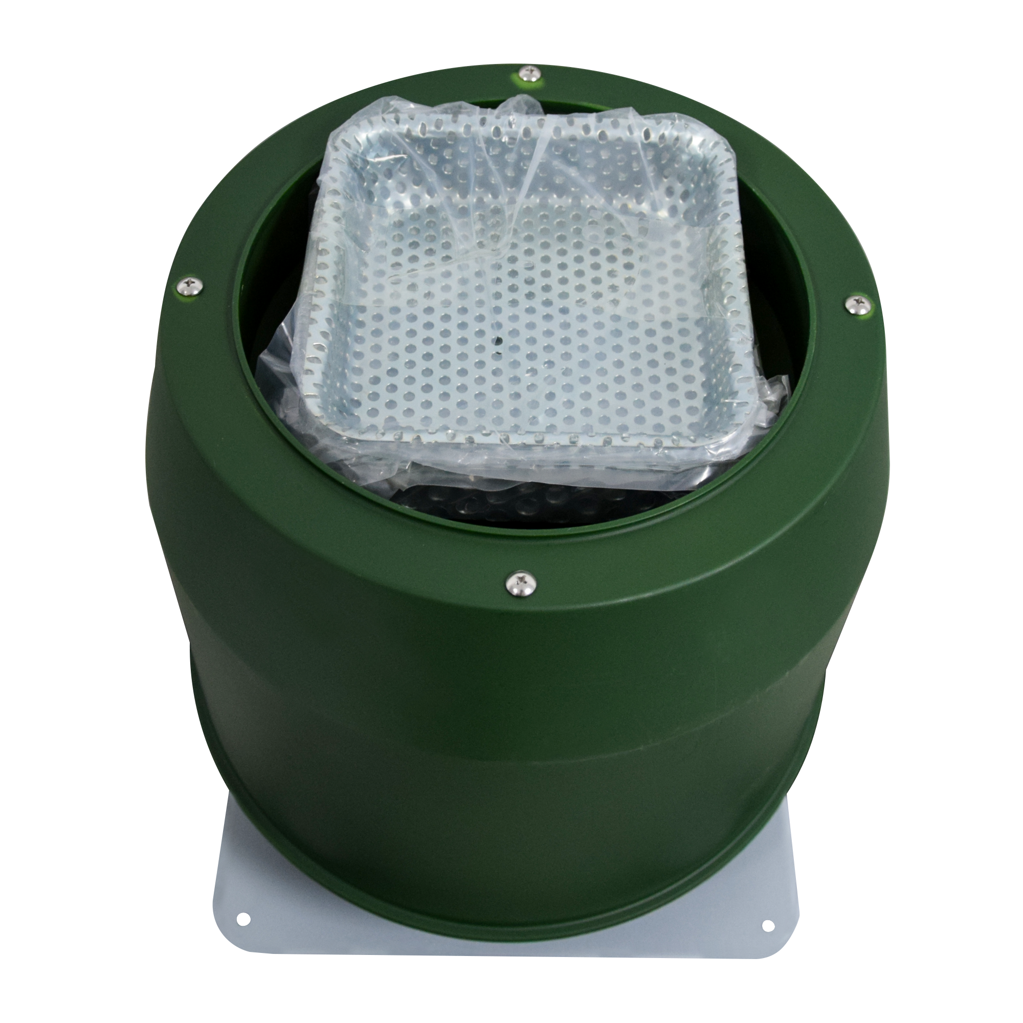 Compact poultry feed mill with a high-speed 19,000 RPM motor.