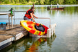 Connect-A-Dock Roto Grab Bar Overhead Assist Model YAK1022 pulling the kayak off the launch using the overhead bar