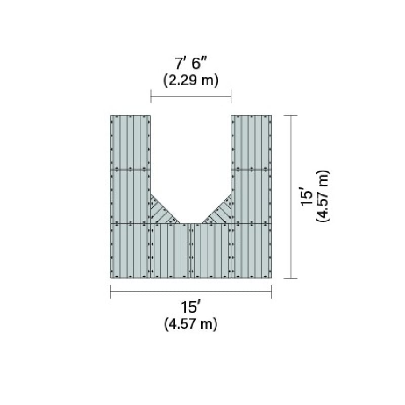 Connect-A-Dock U-Shaped Dock Bundle 1000 Series Model UPK1012 with dimensions