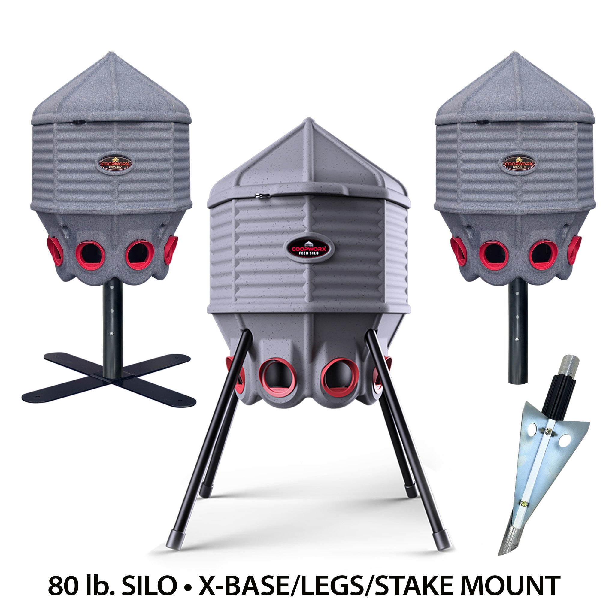 CoopWorx Feed SILO 80 lb Capacity Optional Base Styles base types