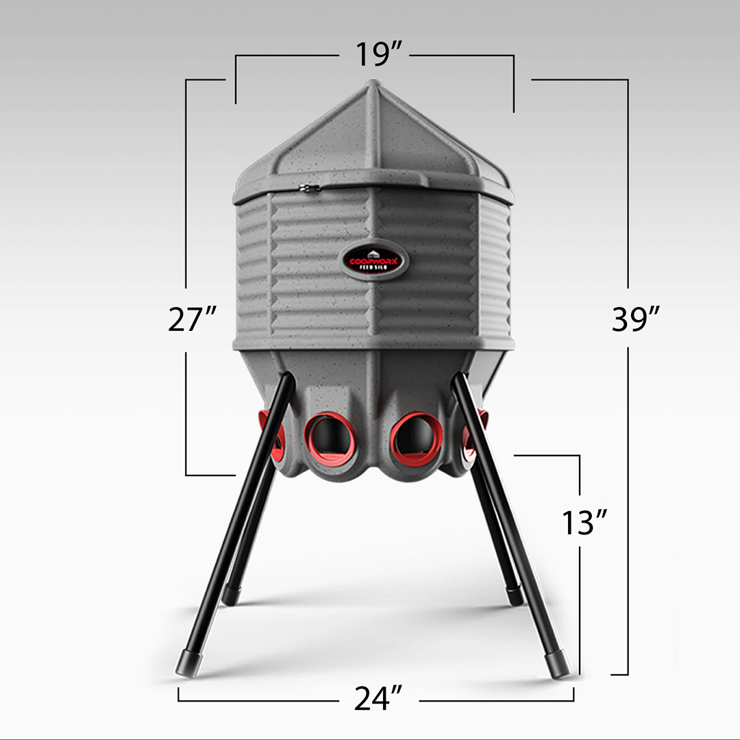 CoopWorx Feed SILO 80 lb Capacity Optional Base Styles dimensions