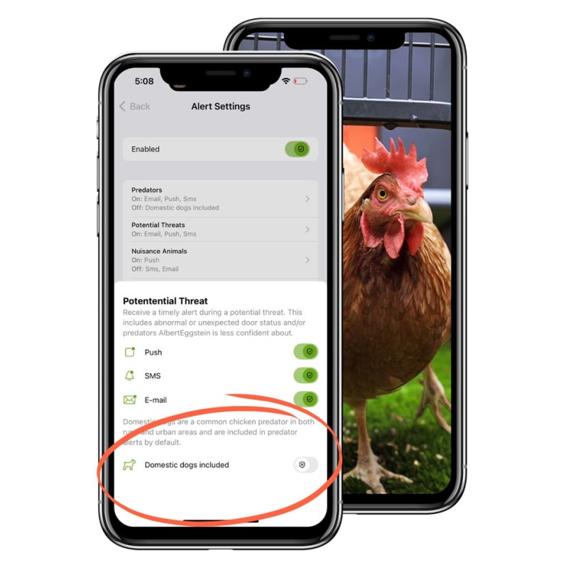 Coop The Smart Coop with Steel Run alert display in app
