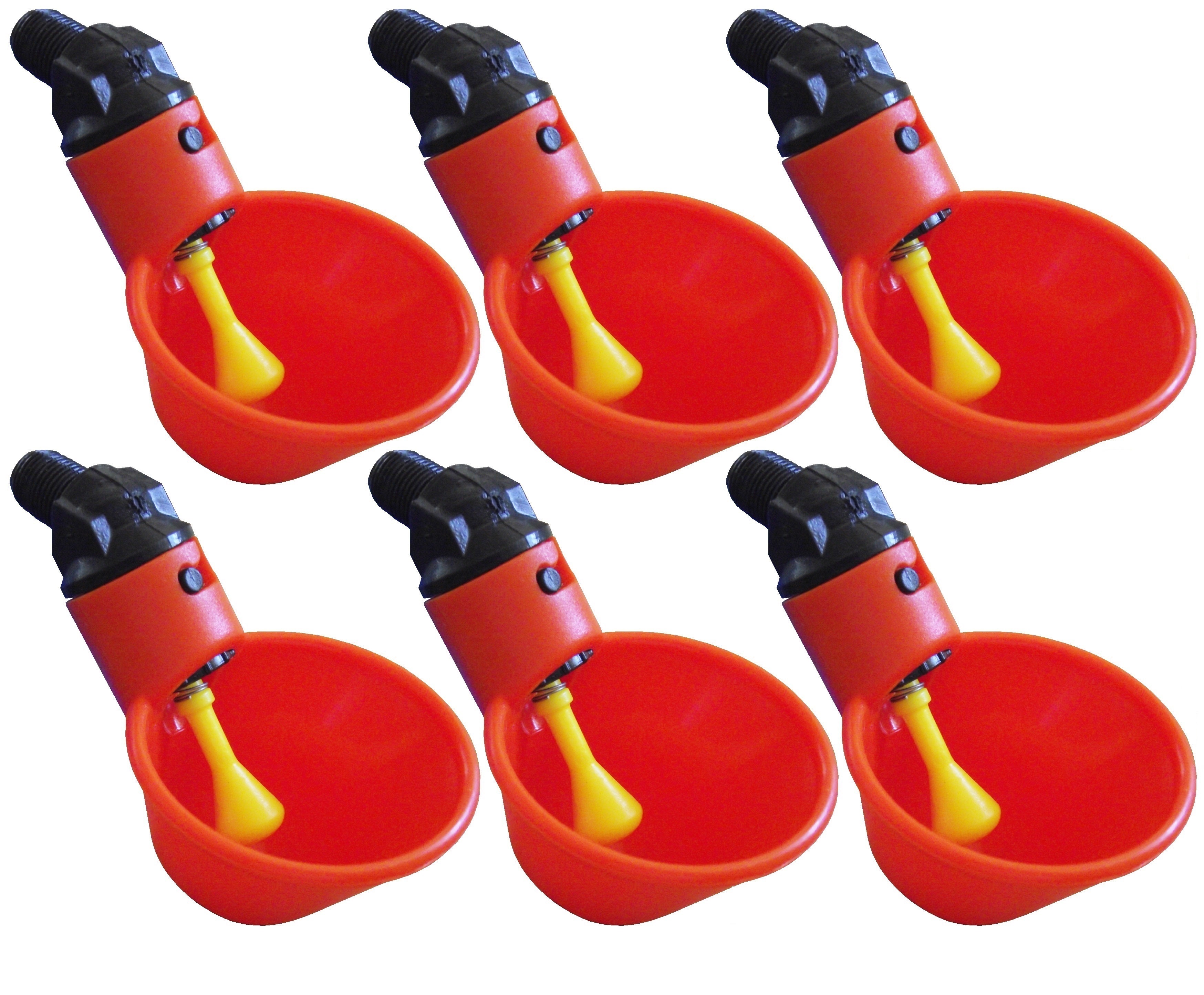 Orange Automatic Cup Style Poultry Chicken Drinkers