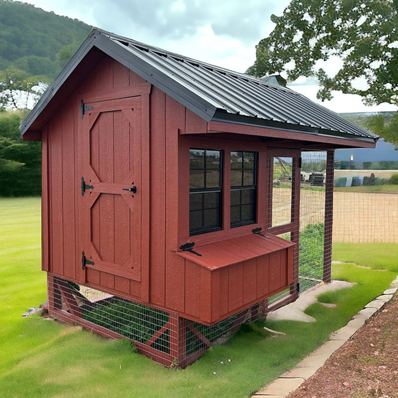 Driftless Outdoors Country Lane Chicken Coop 6 x 10' red