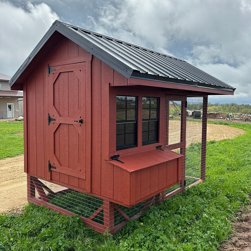 Driftless Outdoors Country Lane Chicken Coop 6 x 10' red