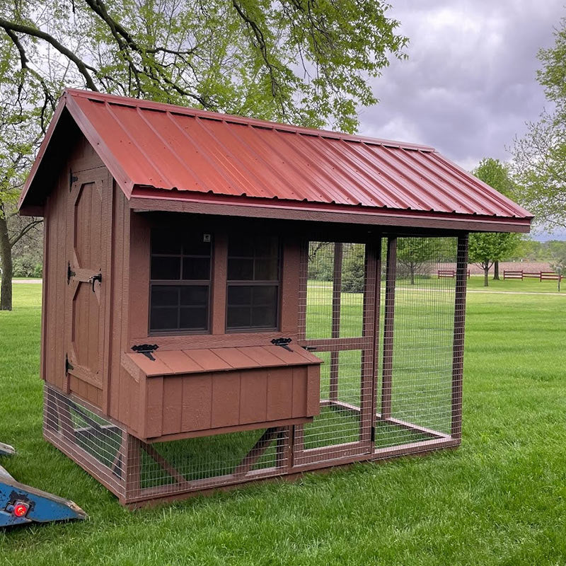 Driftless Outdoors Country Lane Chicken Coop 6 x 10' red